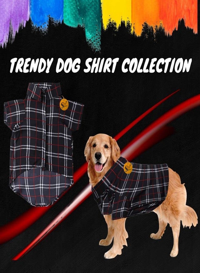Sage Square Funky Soft Material Dog Shirt | Cool/Funky Print Pet | Soft Light Weight | Comfortable & Breathable Dog Clothing | Trendy Vest Outfit (Large - 20 inch) (Black Check Print) - Image 2